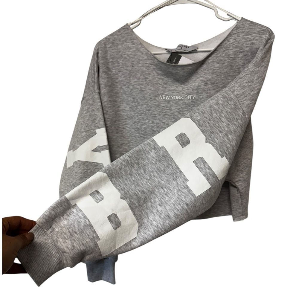 Primark Gray 'New York City Brooklyn' Cropped Sweatshirt - Picture 3 of 7